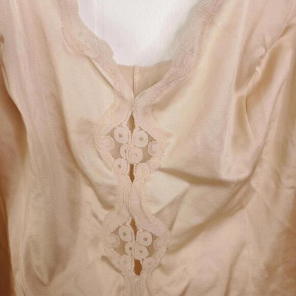 Vintage Warners Top Womens Small Slip Cutout Mesh Lace Front Tank Night Sleep - Picture 3 of 7